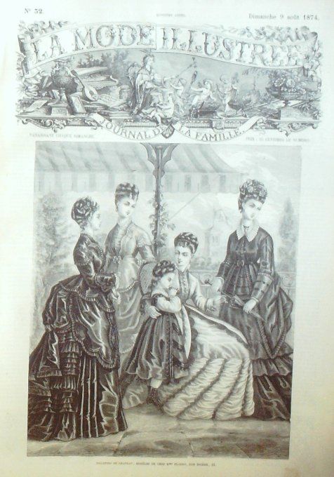 Journal Mode illustrée 1874 # 32 Toilettes de château