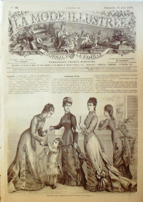 Journal Mode illustrée 1878 # 32 Toilettes d'été