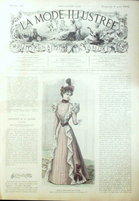 Journal Mode illustrée 1897 # 32 Robe en Pékin