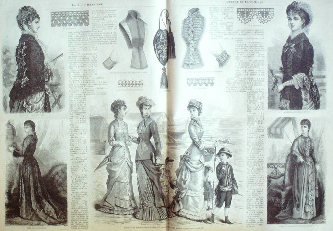 Journal Mode illustrée 1879 # 32 Robes en toile & soirée