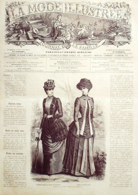 Journal Mode illustrée 1884 # 32 Paletot-veste & robe toile 