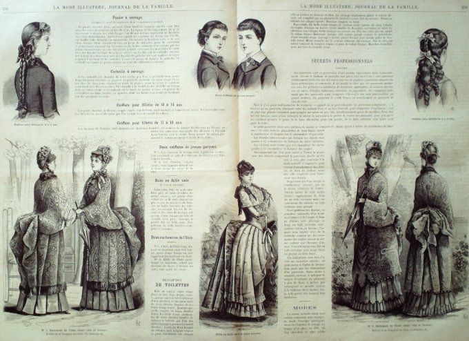 Journal Mode illustrée 1884 # 32 Paletot-veste & robe toile 