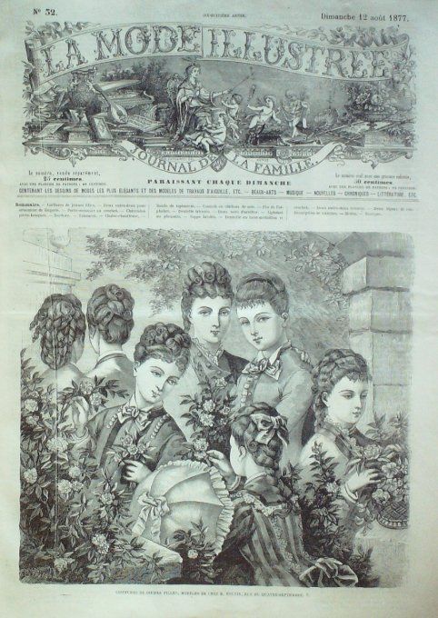 Journal Mode illustrée 1877 # 32 Costumes de jeunes filles