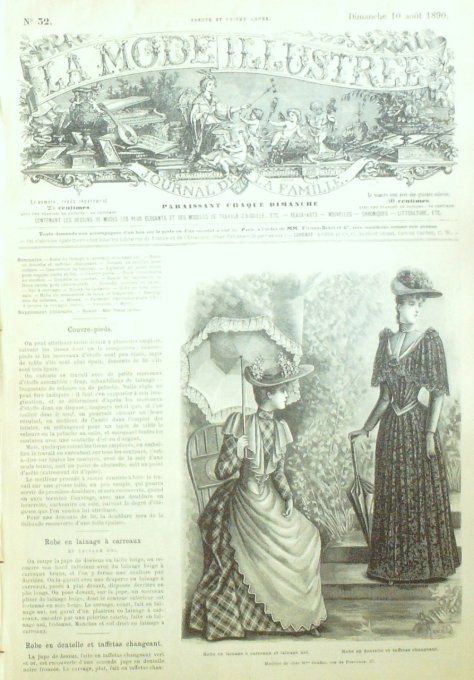 Journal Mode illustrée 1890 # 32 Robes en lainage & dentelle