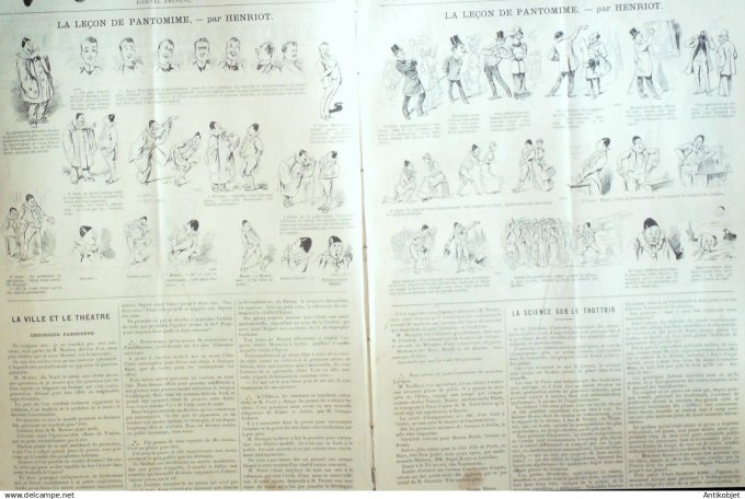 Le Journal Amusant 1890 n°1784 Paris-Canaille le¨à§on de Pantomine les chiens nos cochers