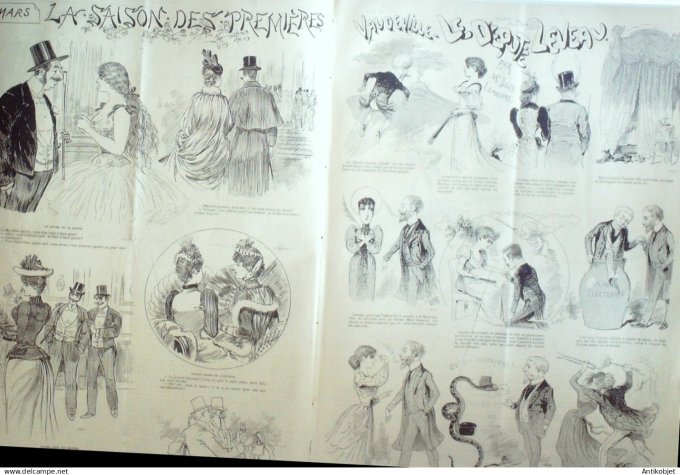 Le Journal Amusant 1890 n°1784 Paris-Canaille le¨à§on de Pantomine les chiens nos cochers