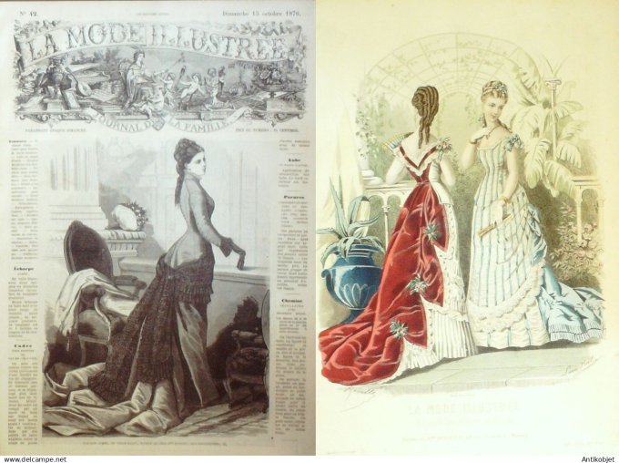 La Mode illustrée journal + gravure associée 1876 # 42