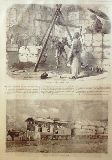 L'Univers illustré 1864 # 338 Londres Pont sur la Tamise Inde le coton    