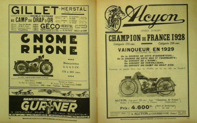 Moto Revue 1929 n° 338 B.S.A.175cmc AJW chassis GP Suisse Bruxelles records