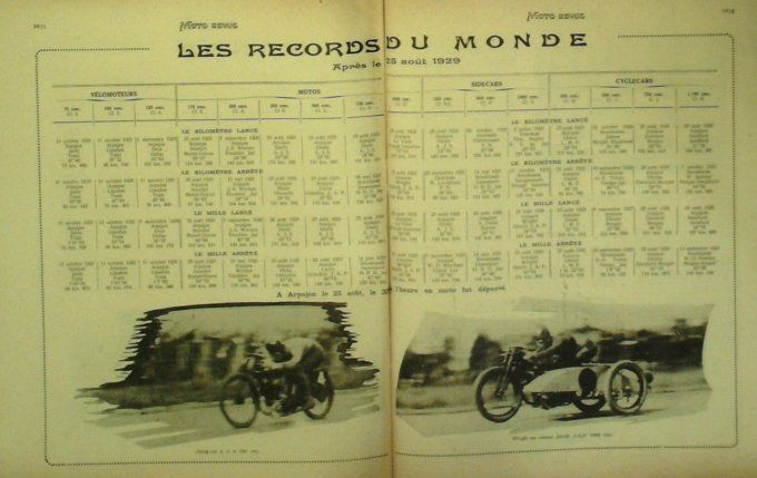 Moto Revue 1929 n° 338 B.S.A.175cmc AJW chassis GP Suisse Bruxelles records