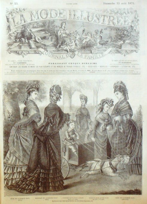 Journal Mode illustrée 1875 # 33 Fichus en cachemire & costume garçon 