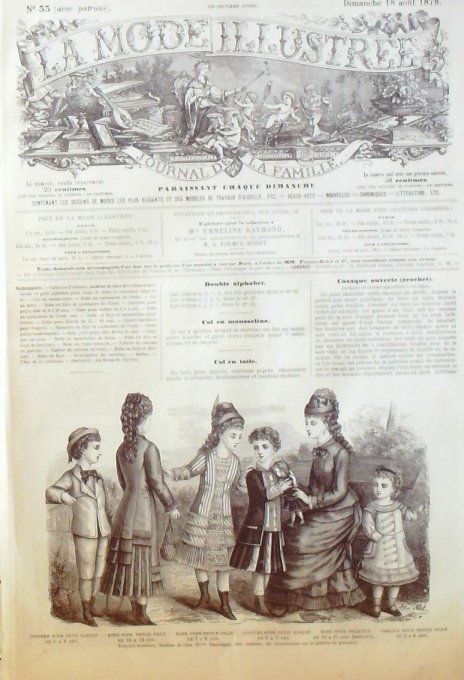 Journal Mode illustrée 1878 # 33 Costumes d'enfants