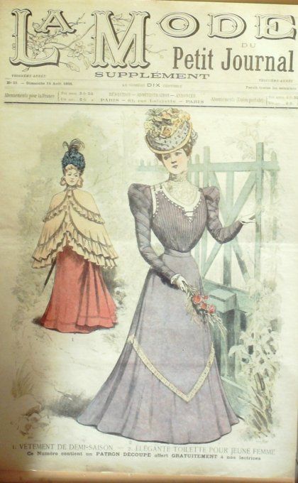 La Mode du Petit journal 1898 n°33 Costumes en drap & Taffetas