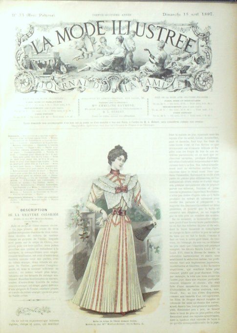 Journal Mode illustrée 1897 # 33 Robe en crêpe de Chine