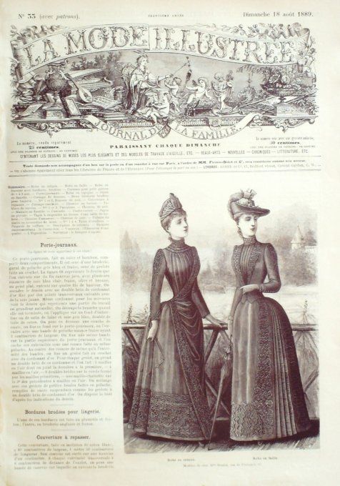 Journal Mode illustrée 1889 # 33 Robes en crépon & faille