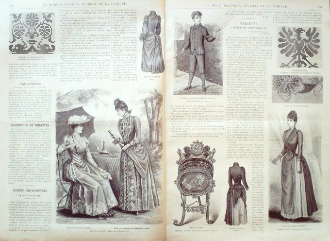 Journal Mode illustrée 1889 # 33 Robes en crépon & faille