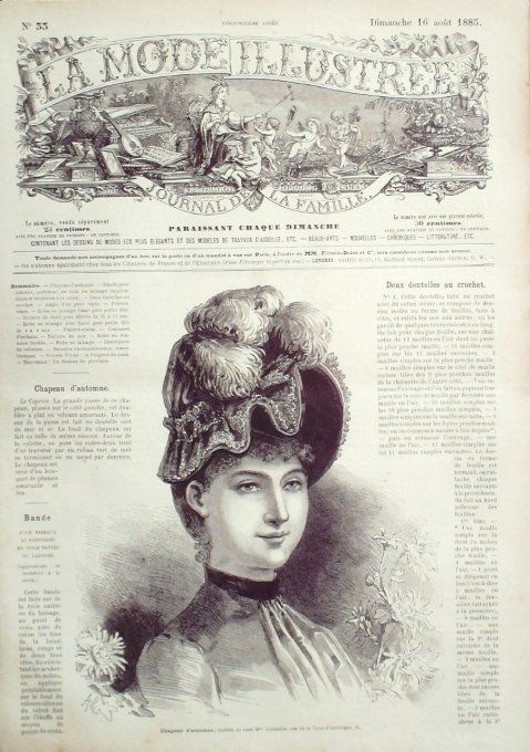 Journal Mode illustrée 1885 # 33 Chapeau d'automne