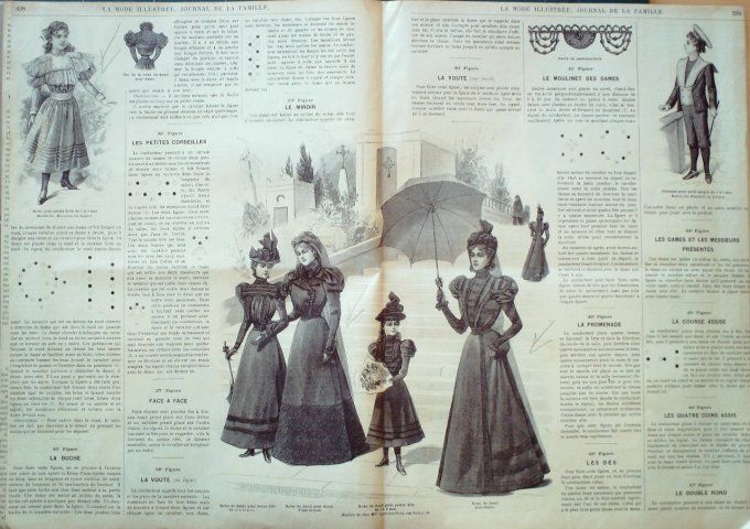 Journal Mode illustrée 1897 # 33 Robe en crêpe de Chine