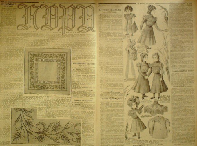 La Mode du Petit journal 1898 n°33 Costumes en drap & Taffetas