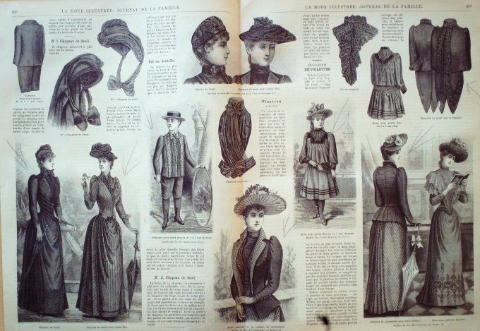 Journal Mode illustrée 1890 # 33 Mantelet & costume de promenade