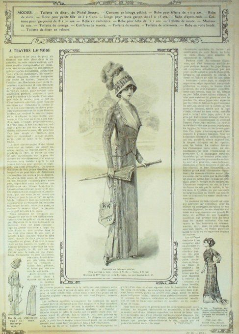 Journal Mode illustrée 1911 # 33 Robe de visite