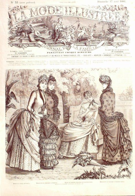 Journal Mode illustrée 1884 # 33 Mantelet lainage & robe en charly b