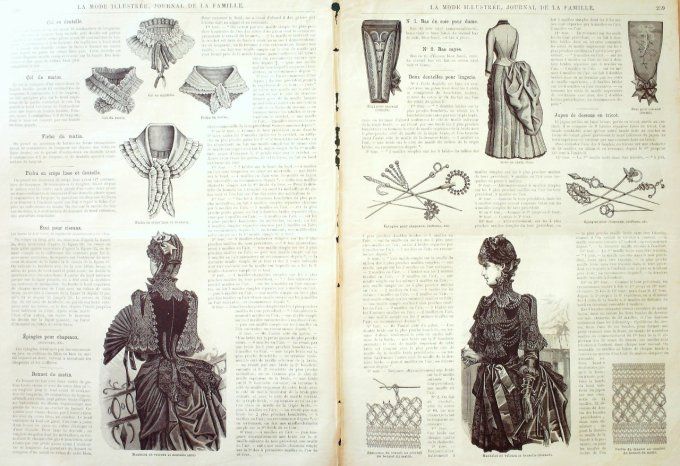 Journal Mode illustrée 1884 # 33 Mantelet lainage & robe en charly b