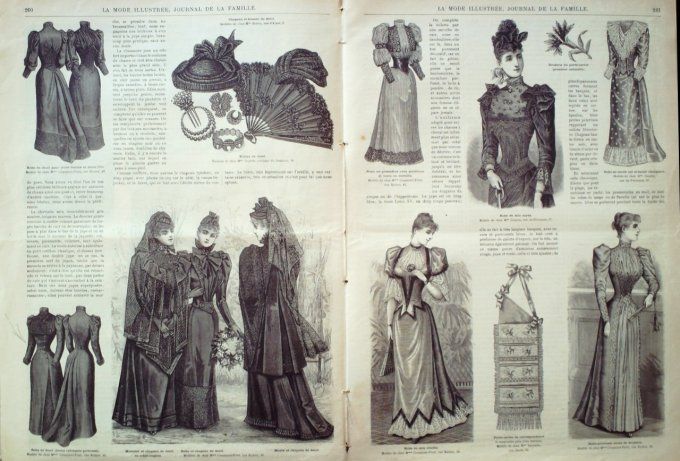 Journal Mode illustrée 1892 # 33 Pélerines & robe brodée