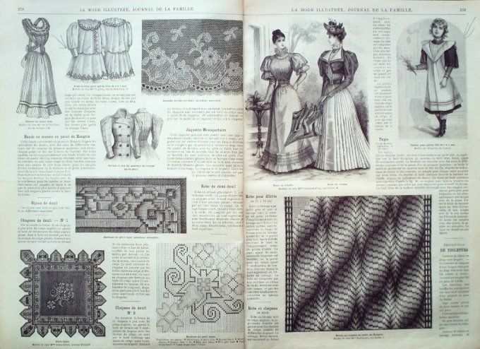 Journal Mode illustrée 1893 # 33 Robe en dentelle