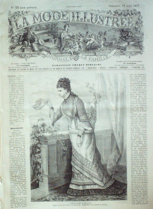 Journal Mode illustrée 1877 # 33 Toilette de broderie