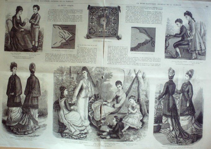 Journal Mode illustrée 1877 # 33 Toilette de broderie