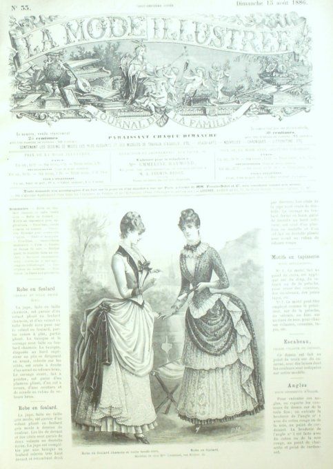 Journal Mode illustrée 1886 # 33 Robes en foulard chamois