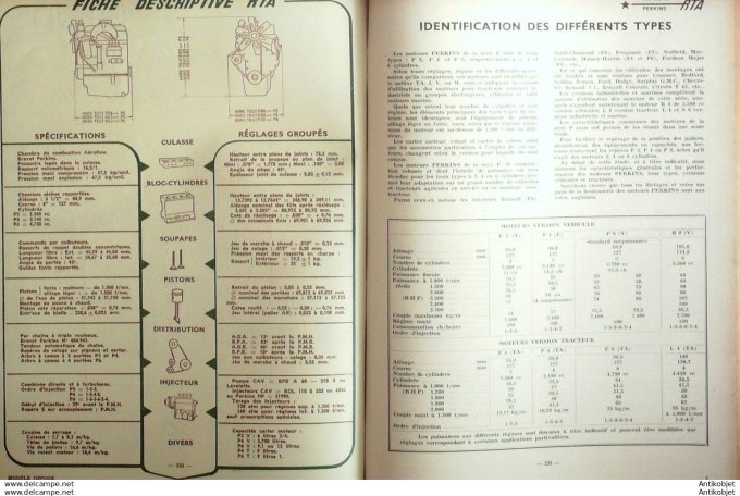 Revue Technique Automobile Moteurs Perkins P3 P4 P6 Poids lourds 108#1955