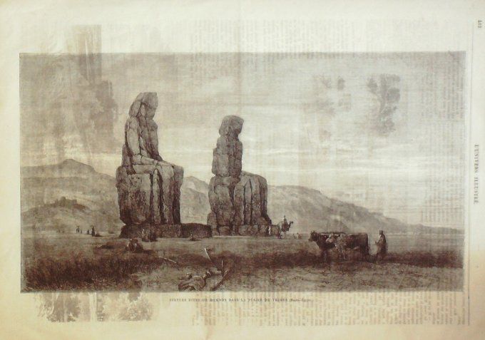 L'Univers illustré 1863 # 341 Egypte Thèbes Memnon Frascali Grotta-Ferratales Manolas