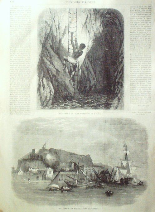 L'Univers illustré 1864 # 343 La mine Indonésie Java Grèce Corfou port