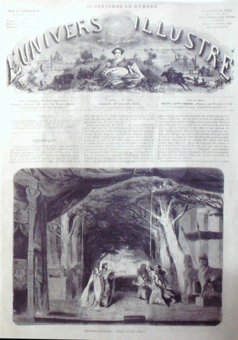 L'Univers illustré 1864 # 346 Italie Naples Mont Vésuve Théâtre Esther 