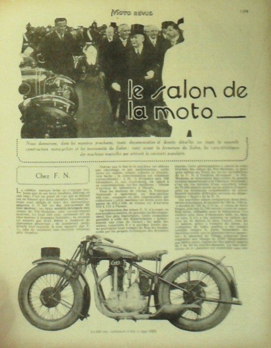 Moto Revue 1929 n° 347 René Gillet 350 Keller 400 Cerreti FN 500 Gnome Rhône 310