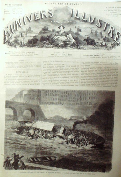 L'Univers illustré 1864 # 348 Chili Santiago Italie Terracine Vapeur mouche (71)  