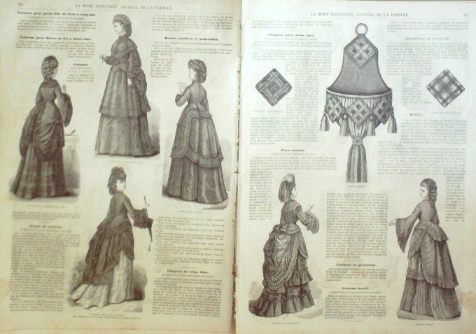 Journal Mode illustrée 1871 # 34 Costume filles & garçons