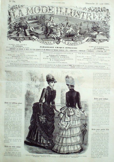 Journal Mode illustrée 1884 # 34 Robes en taffetas & voile