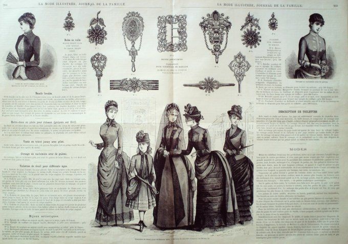 Journal Mode illustrée 1884 # 34 Robes en taffetas & voile