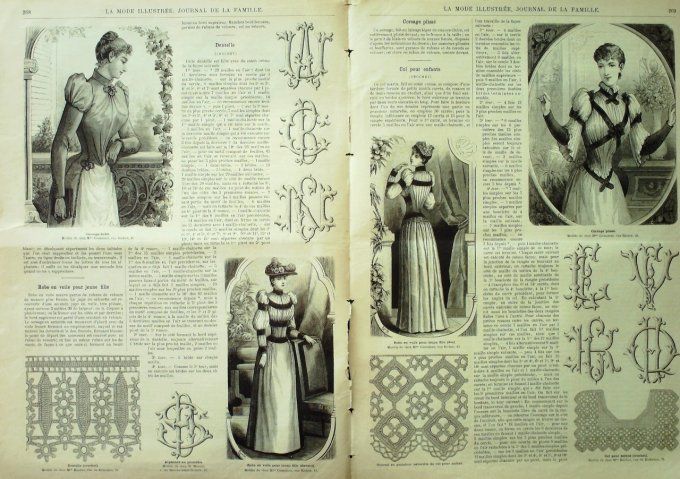 Journal Mode illustrée 1891 # 34 Robes mousseline & lainage