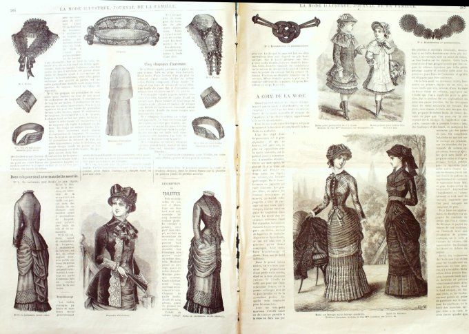 Journal Mode illustrée 1882 # 34 Robes en damas & lainage