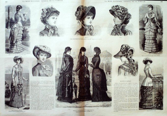 Journal Mode illustrée 1882 # 34 Robes en damas & lainage