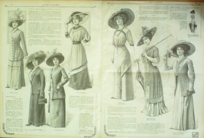 Journal Mode illustrée 1910 # 34 Robe de visites & de dîner