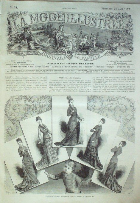 Journal Mode illustrée 1877 # 34 Toilettes d'automne