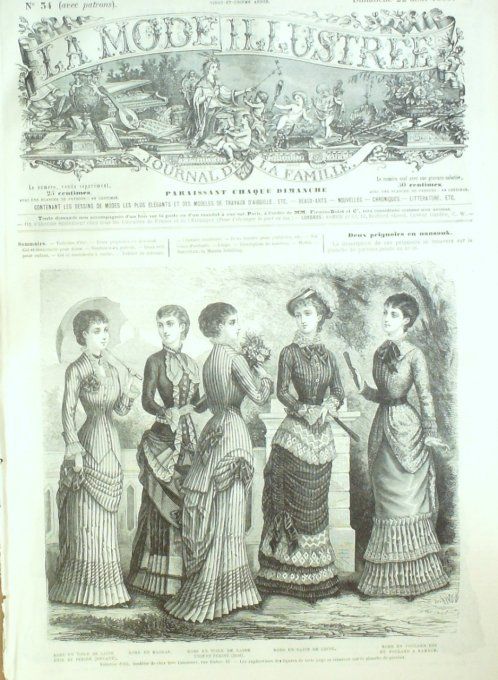 Journal Mode illustrée 1880 # 35 Toilettes de casino & Plage