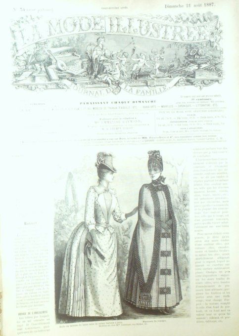 Journal Mode illustrée 1887 # 34 Robe en batiste & Manteau de voyage