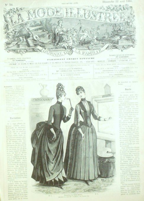 Journal Mode illustrée 1886 # 34 Toilettes demi-saison