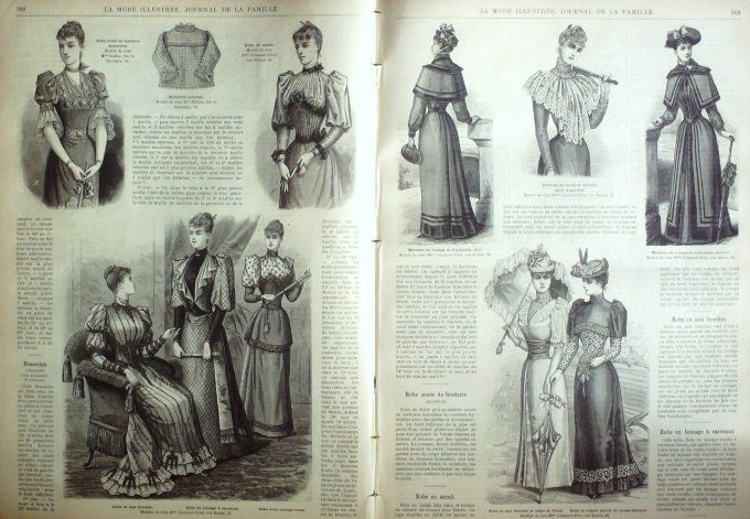 Journal Mode illustrée 1892 # 34 Manteau & robe demi saison